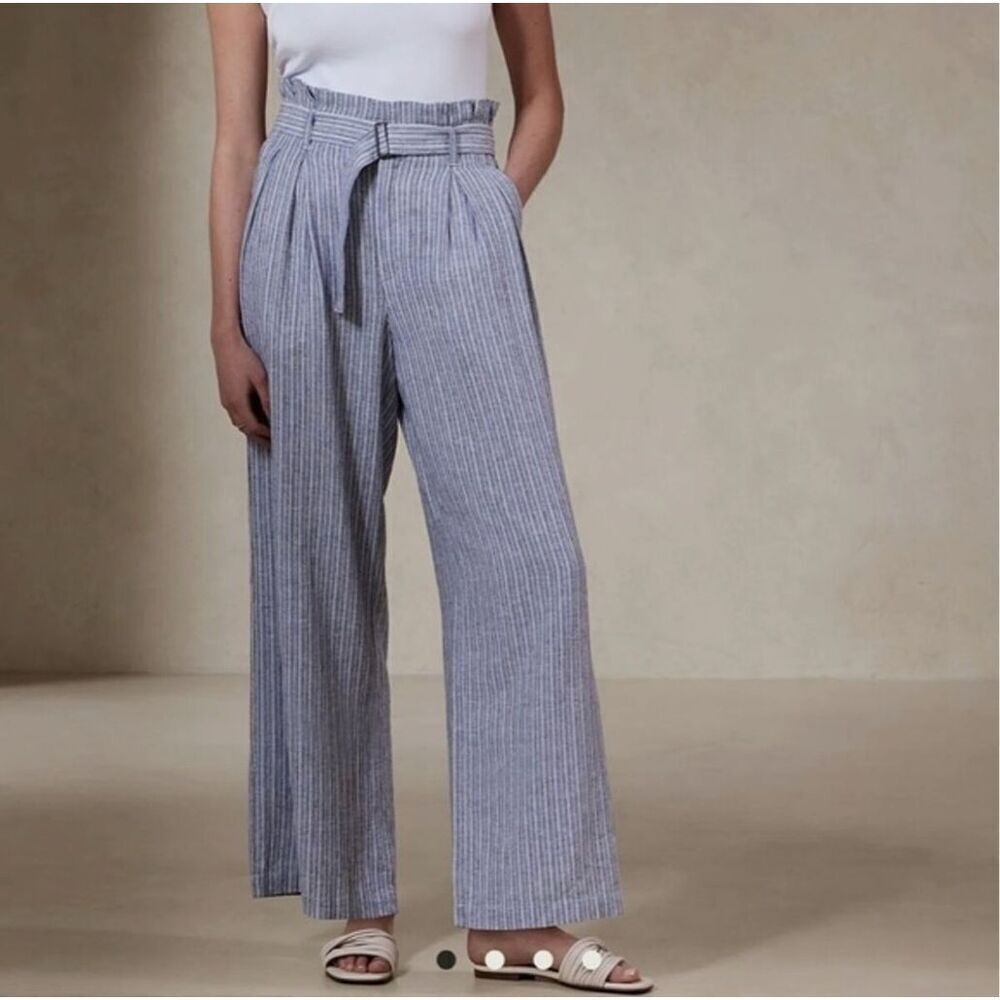 Banana republic paper bag linen pants size 12